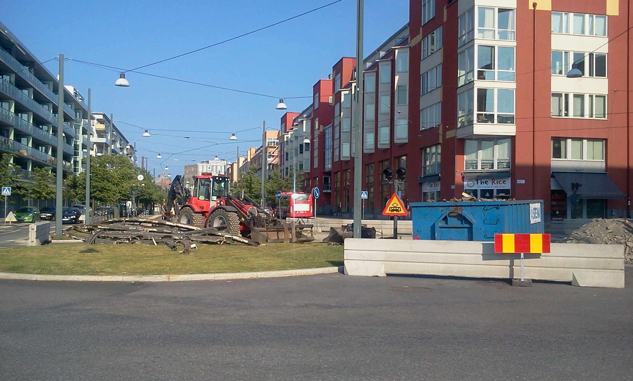 hammarby sjöstad, stockholm: avstängd tvärbana i sickla udde