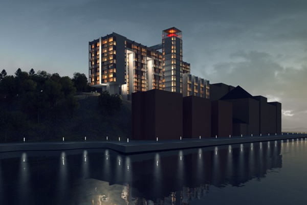 Kvarnholmen, Nacka: Stockholm Lighthouse på natten