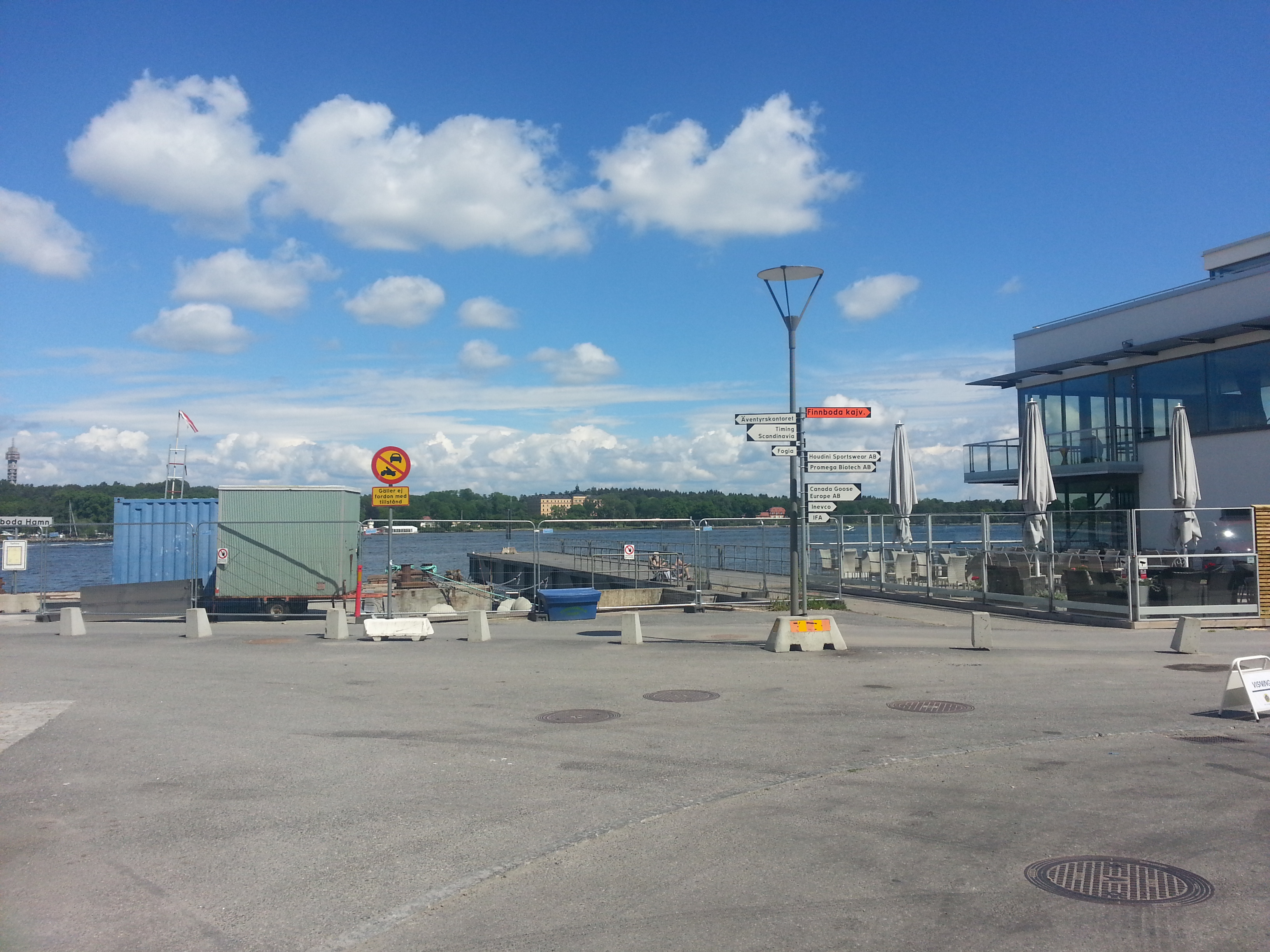 Finnboda, Nacka: Ordinare brygga för Sjövägen avstängd