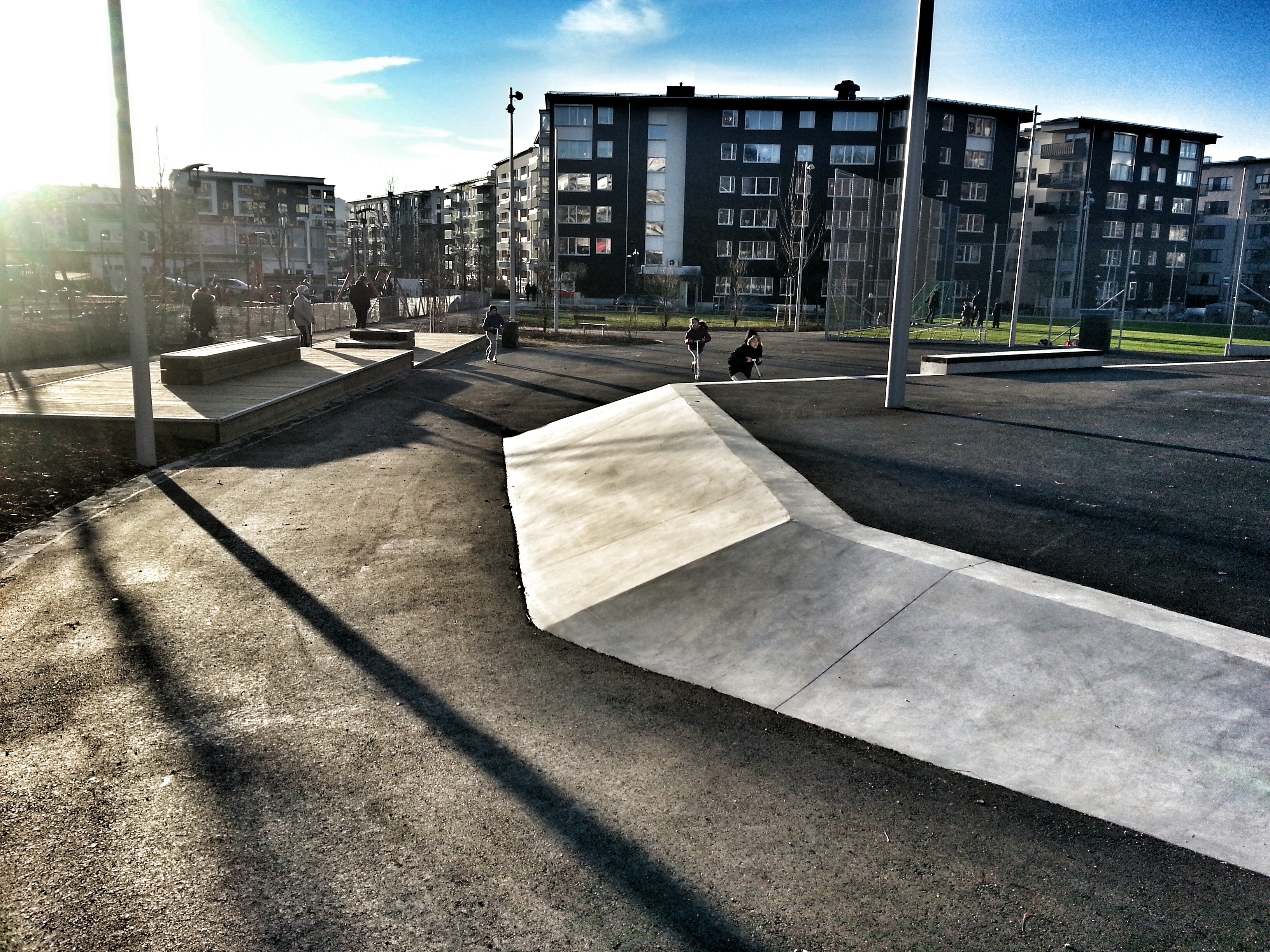 Skatepark i Anders Franzén-parken i Henriksdalshamnen