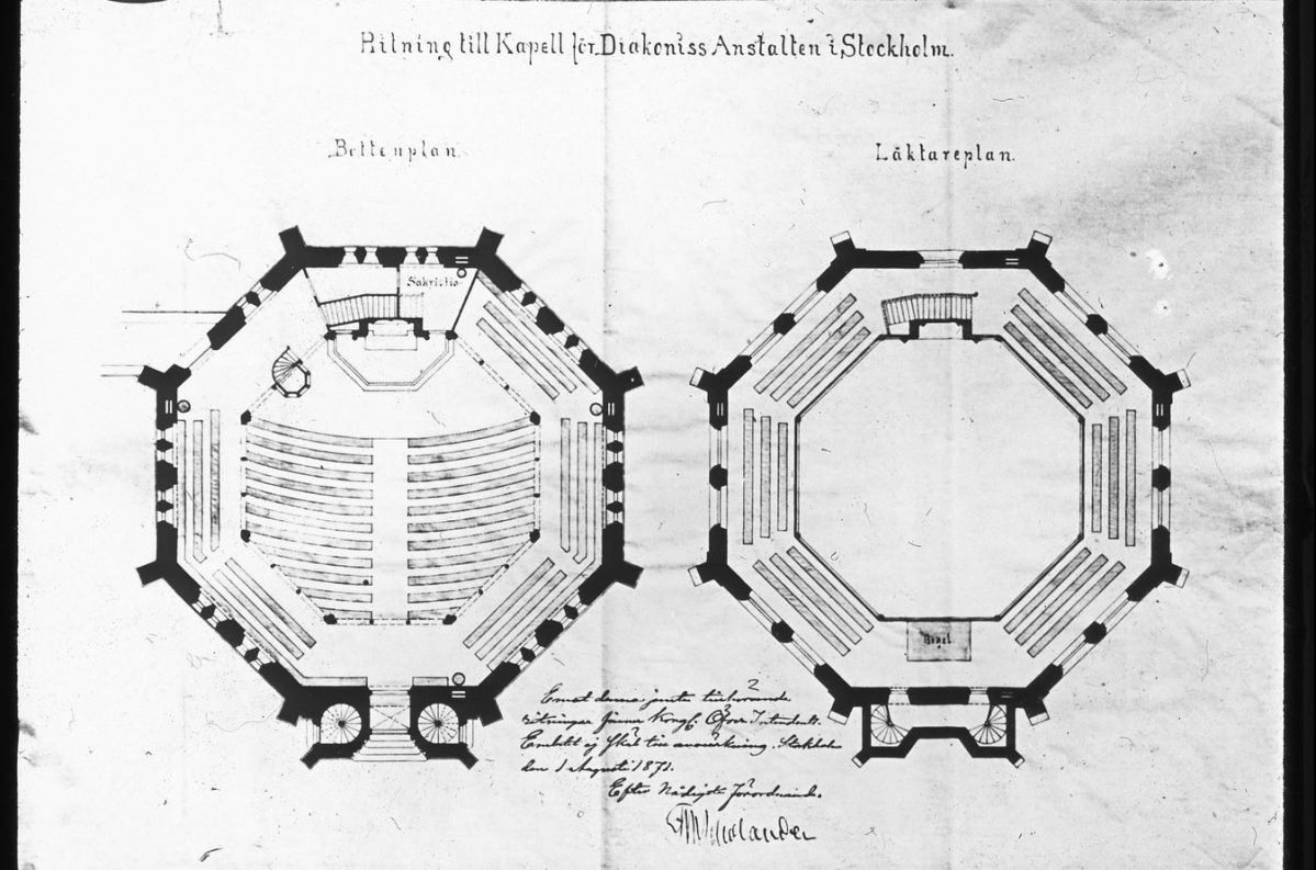 Skiss på Ersta kyrka