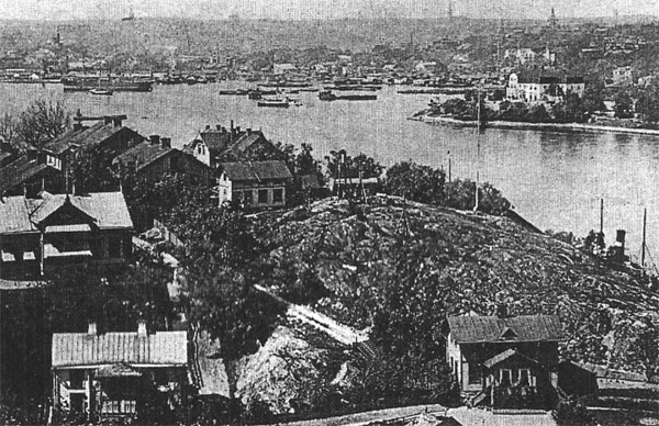 Vy över Finnboda varf på 1930-talet