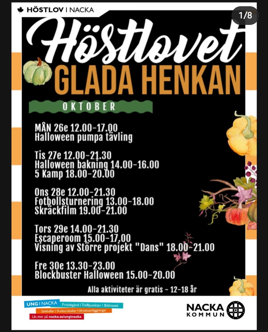 Fullspäckat höstlov på fritidsgården Glada Henkan