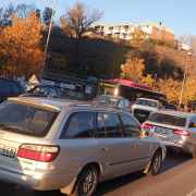 Bilkö på Kvarnholmsvägen mellan Saltsjöqvarn och Henriksdalsberget