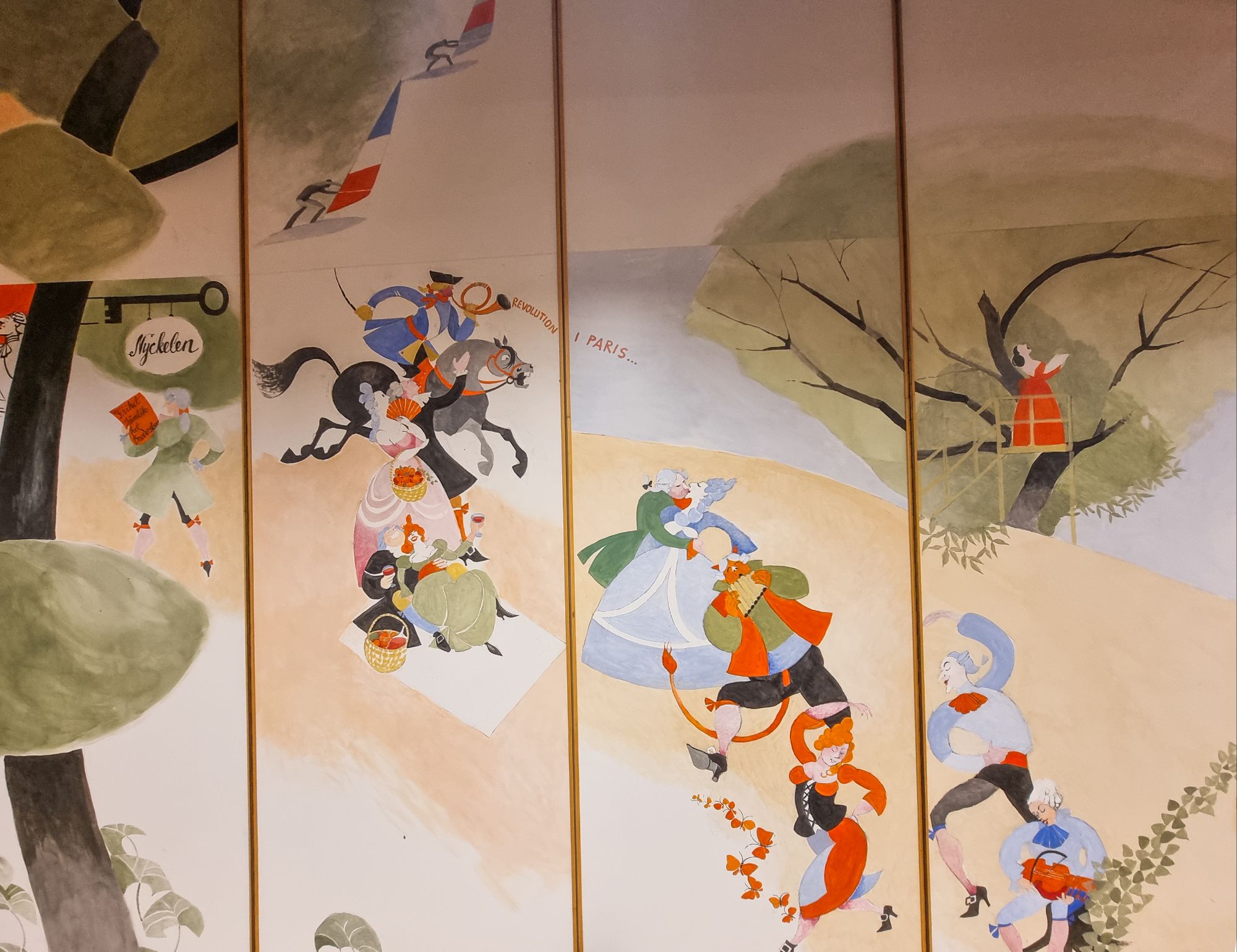 Lasse Lindqvist målning Nyckelviken i Jarlabergs skola