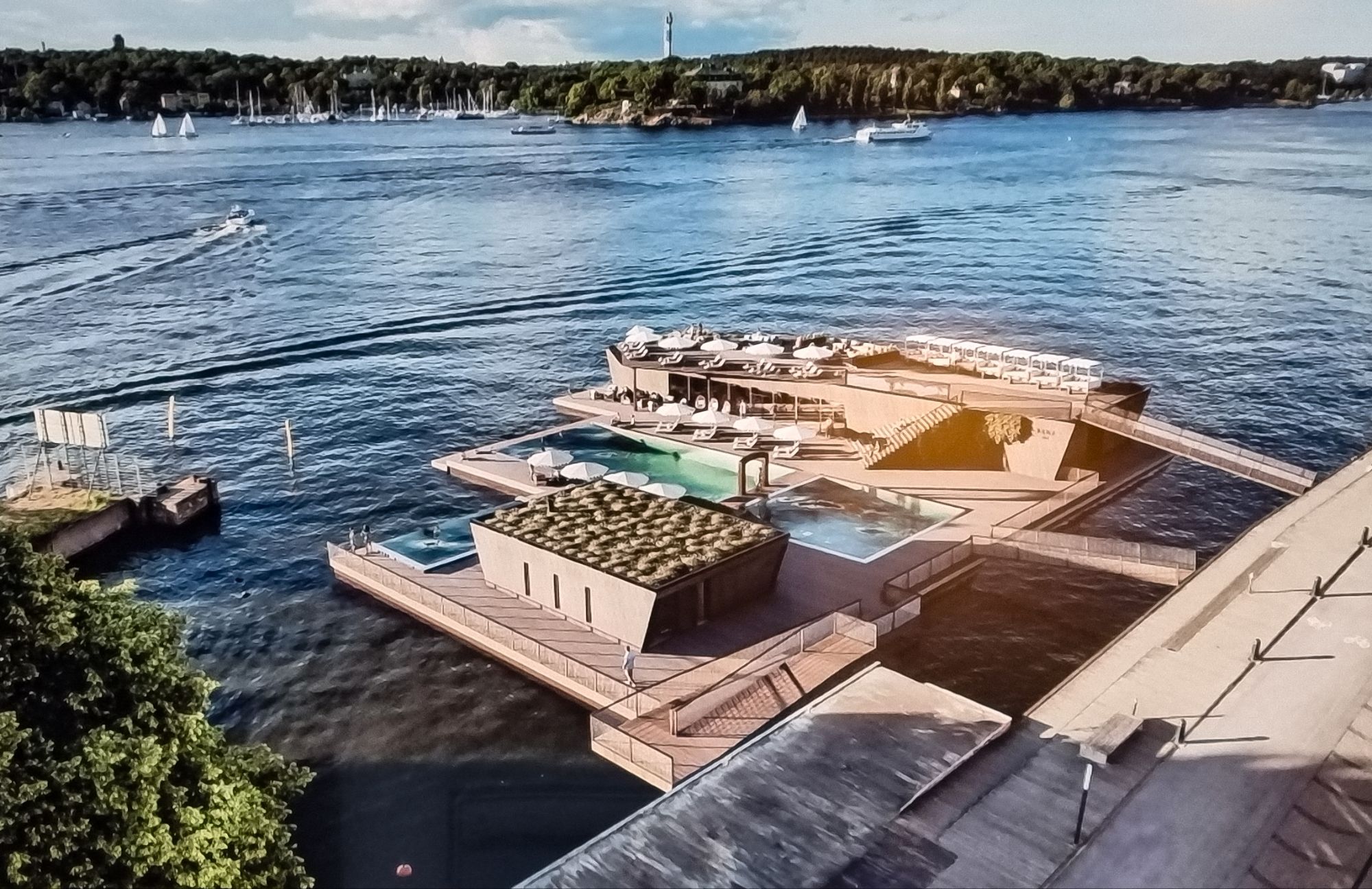 Planerare utomhusbadet utanför Elite Hotel Marina Tower (visionsbild)