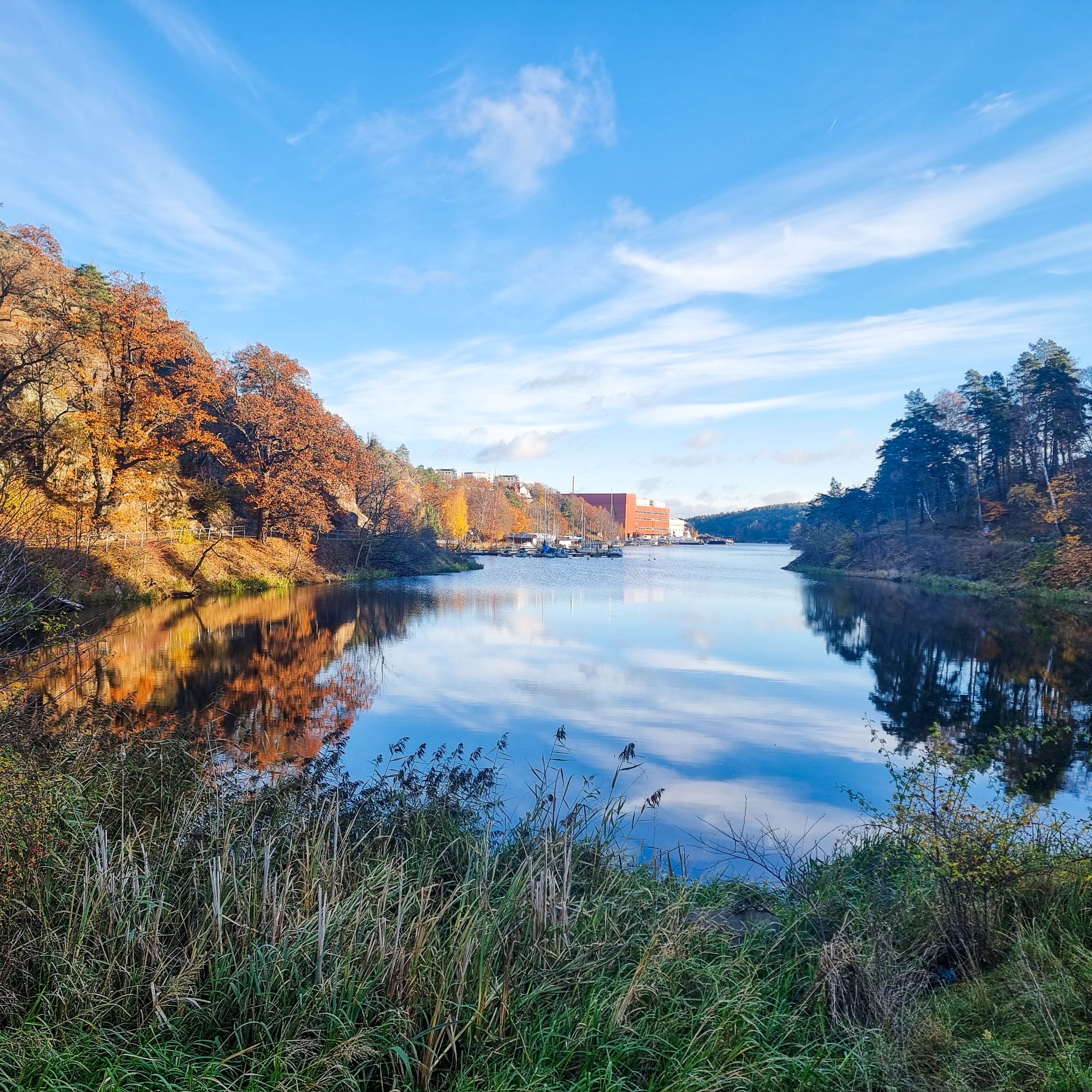 Svindersviken med Trolldalen och gamla kafferosteriet i Gäddviken